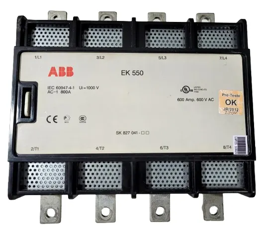 Contator Tetrapolar ABB EK 550 IEC 60947-4-1 Ui= 1000V AC-1 800A 220V SK 827 041