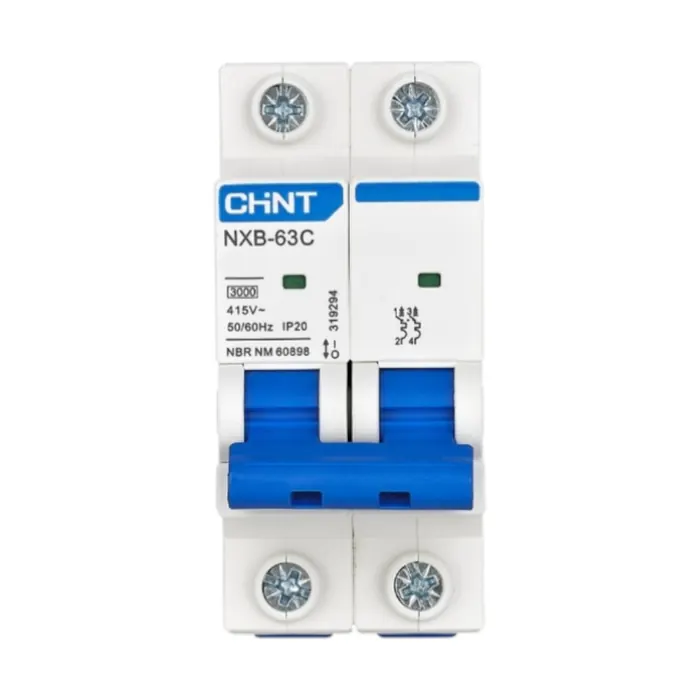 Disjuntor Bipolar Mini Chint nxb-63c 10A 3kA - Pn 319286