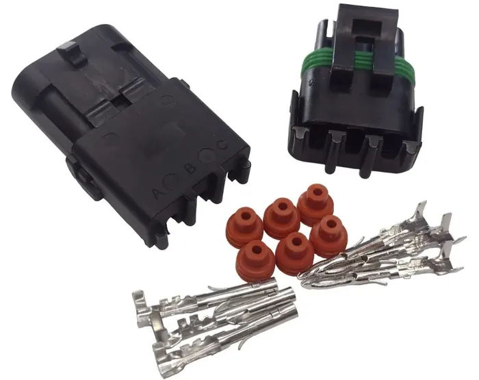 Kit Conector Delphi 03 Vias 12015793 / 12010717 para Solenoide Gerador