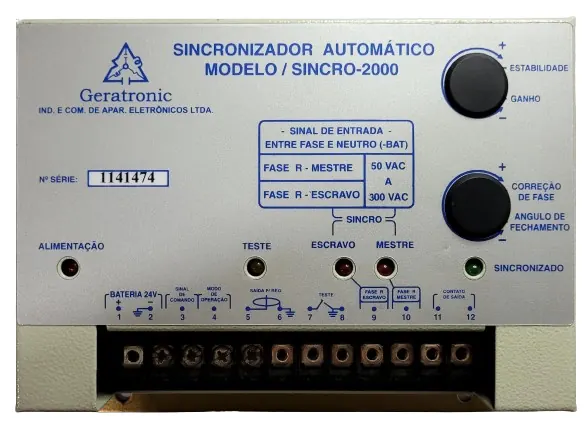 Regulador de Velocidade Sincronizador Automático Modelo/sincro-2000 Geratronic