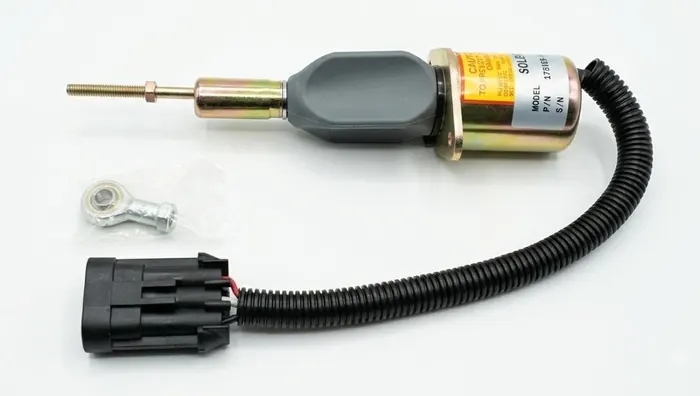 Válvula Solenoide de Parada 12V Compatível com New Holland, Cummins, Linha Amarela 1751es12a6uc4b3s1
